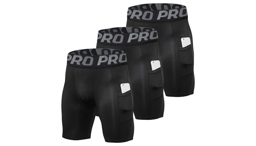 Men's 3-Pack Compression Shorts with Pockets Review